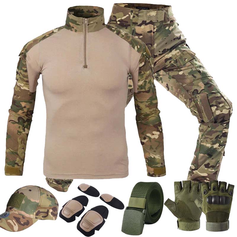 Tactical Military Shirt Cargo - MC 아웃도어 전술복 멀티캠 유니폼 CP