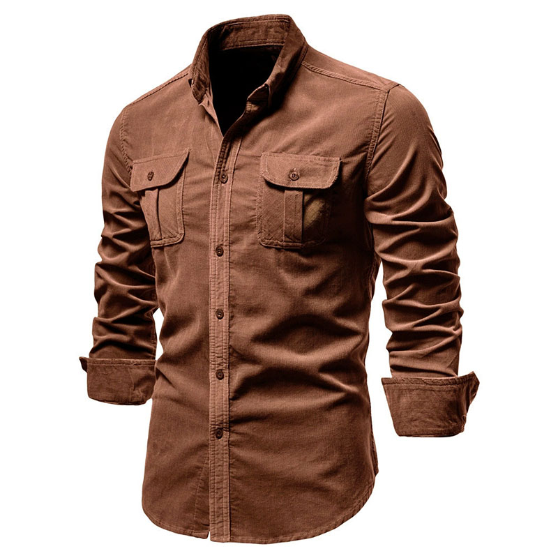 남성용 코듀로이 캐주얼 셔츠 재킷 클래식 버튼업 긴팔  - Corduroy Button Up Shirt Men 리뷰 및 가격