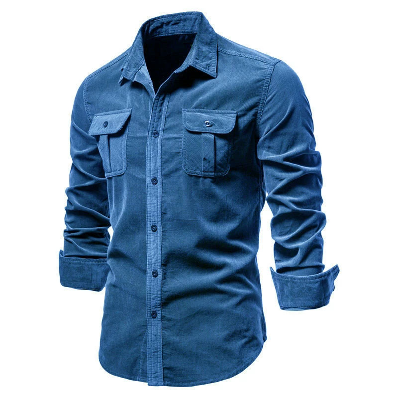 남성용 코듀로이 캐주얼 셔츠 재킷 클래식 버튼업 긴팔  - Corduroy Button Up Shirt Men 리뷰 및 가격