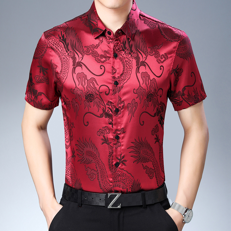 남성용 패션 패턴 실크 셔츠, 남성 캐주얼 드레스, 반 - Mens Satin Silk Dress Shirt 리뷰 및 가격