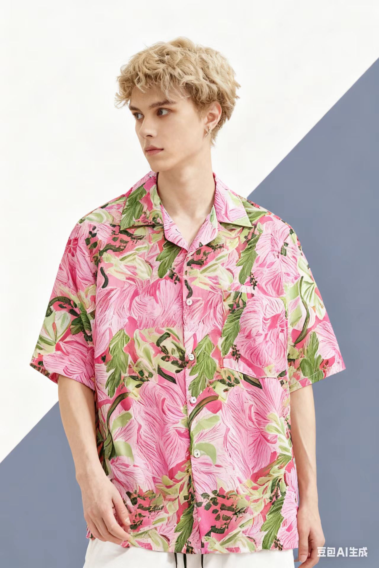 빈티지 비치 블루사스 보케이션 핑크 그래피티 플로럴 쿠 - Vintage Hawaiian Floral Shirt 리뷰 및 가격