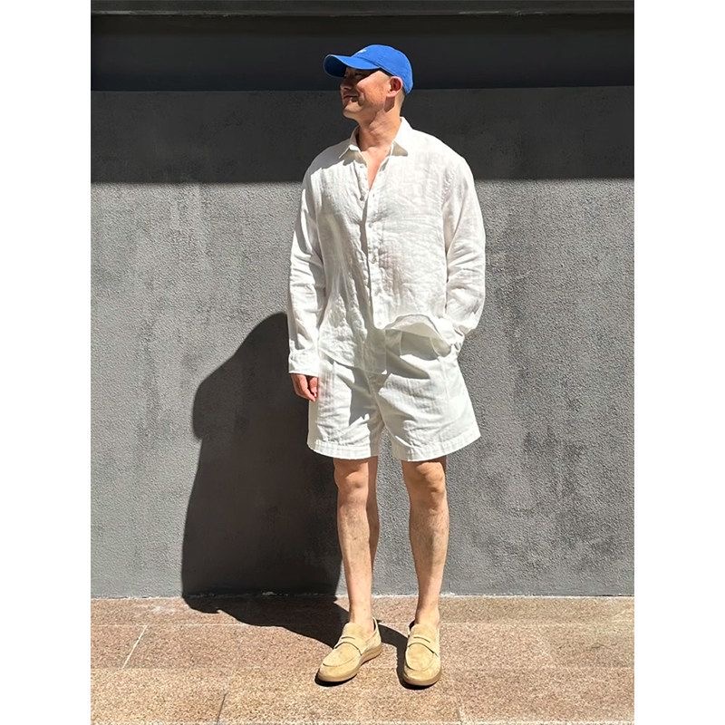 라이트 럭셔리 남성 린넨 자외선 차단 셔츠 및 스포츠  - Mens Linen Shirt Long Sleeve 리뷰 및 가격