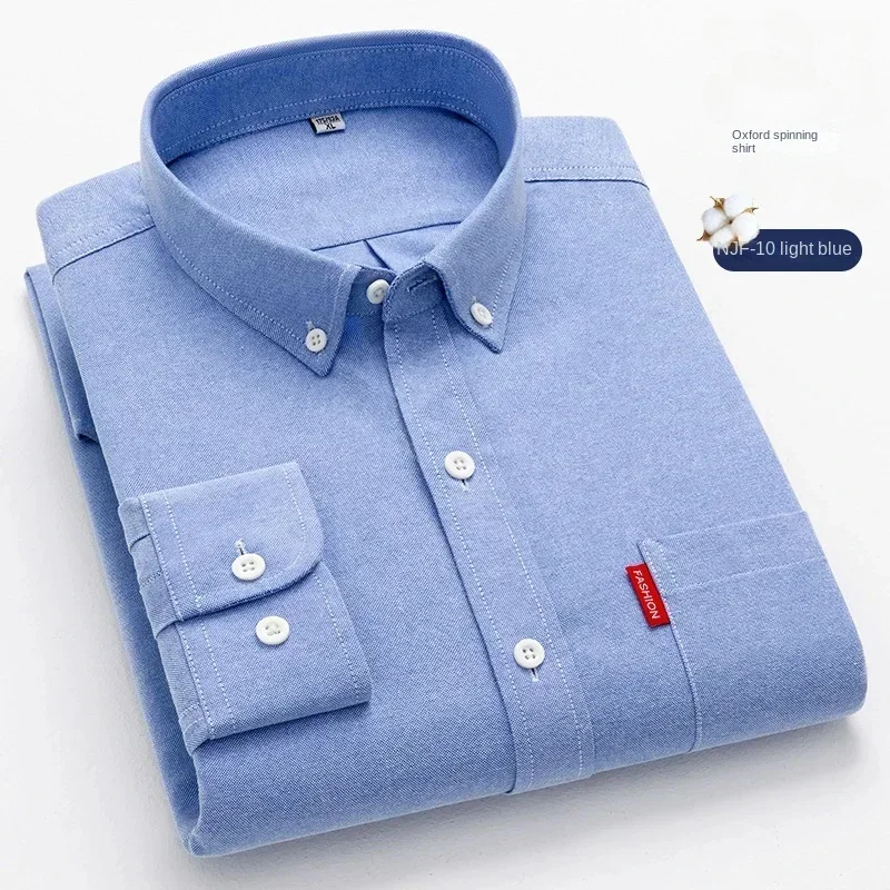 100% 순면 남성용 긴팔 셔츠, 청년 캐주얼 면, 옥 - Oxford Cotton Casual Shirt Business 리뷰 및 가격