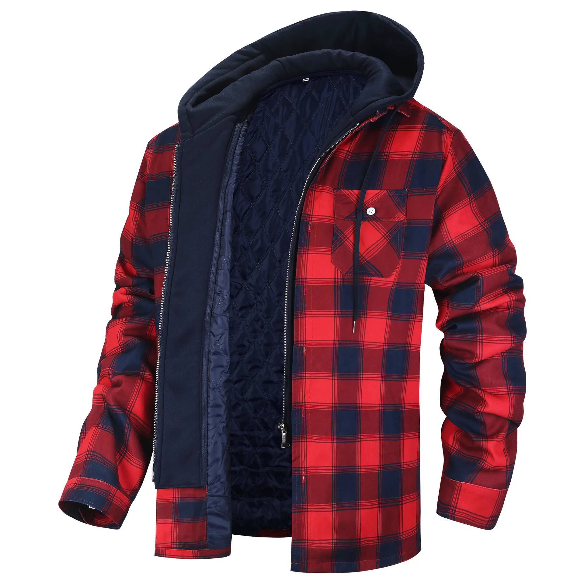 겨울 플란넬 체크 자켓 남성 캐주얼 탈부착 후드 헤비웨 - Flannel Plaid Shirt Heavy Weight 리뷰 및 가격
