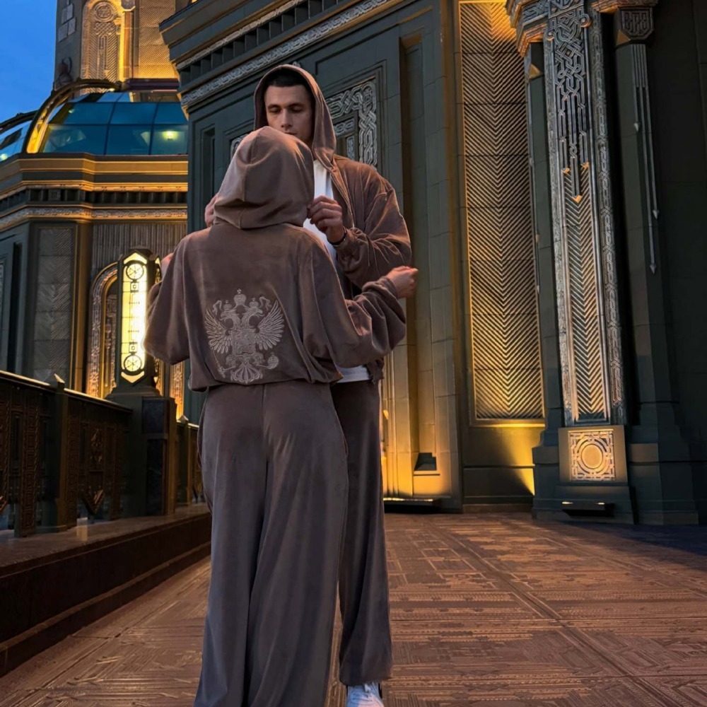 스트리트 트렌드 백 자수 후드 팬츠 슈트 가을 겨울 여 - Jackets 리뷰 및 가격