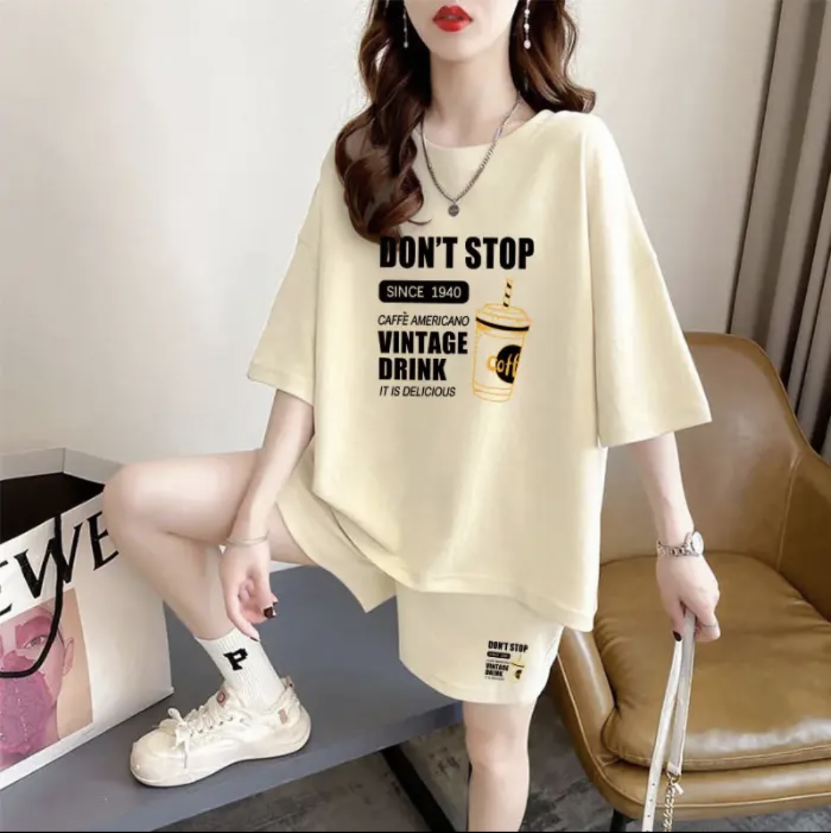 패션 여성 여름 반바지 세트, 스포츠웨어, 오버사이즈  - Shirts 리뷰 및 가격